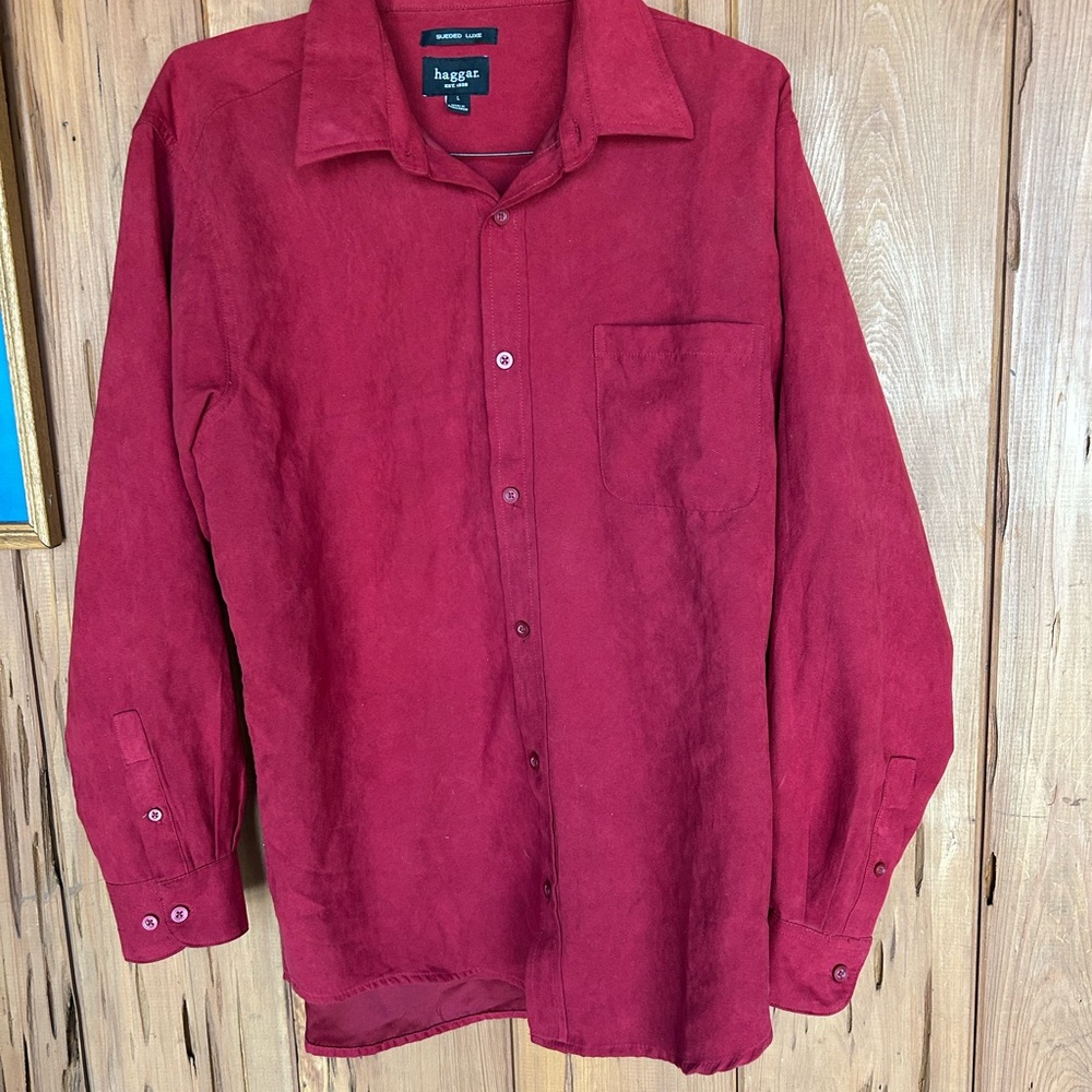 Haggar Men's Red Dress Shirt